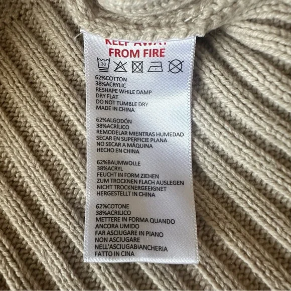 Urban Outfitters BDG Jacket Deep Hem Zip-Up Knit Neutral Small - Picture 8 of 8